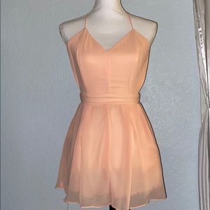 Peach Open Back Romper